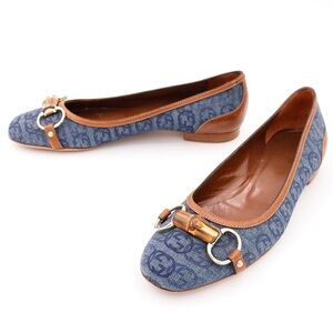 Gucci Blue and Brown Flats